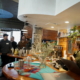 Bridal shower venue in Boulder at The Riverside — full bar set in the Cafe beside Boulder Creek